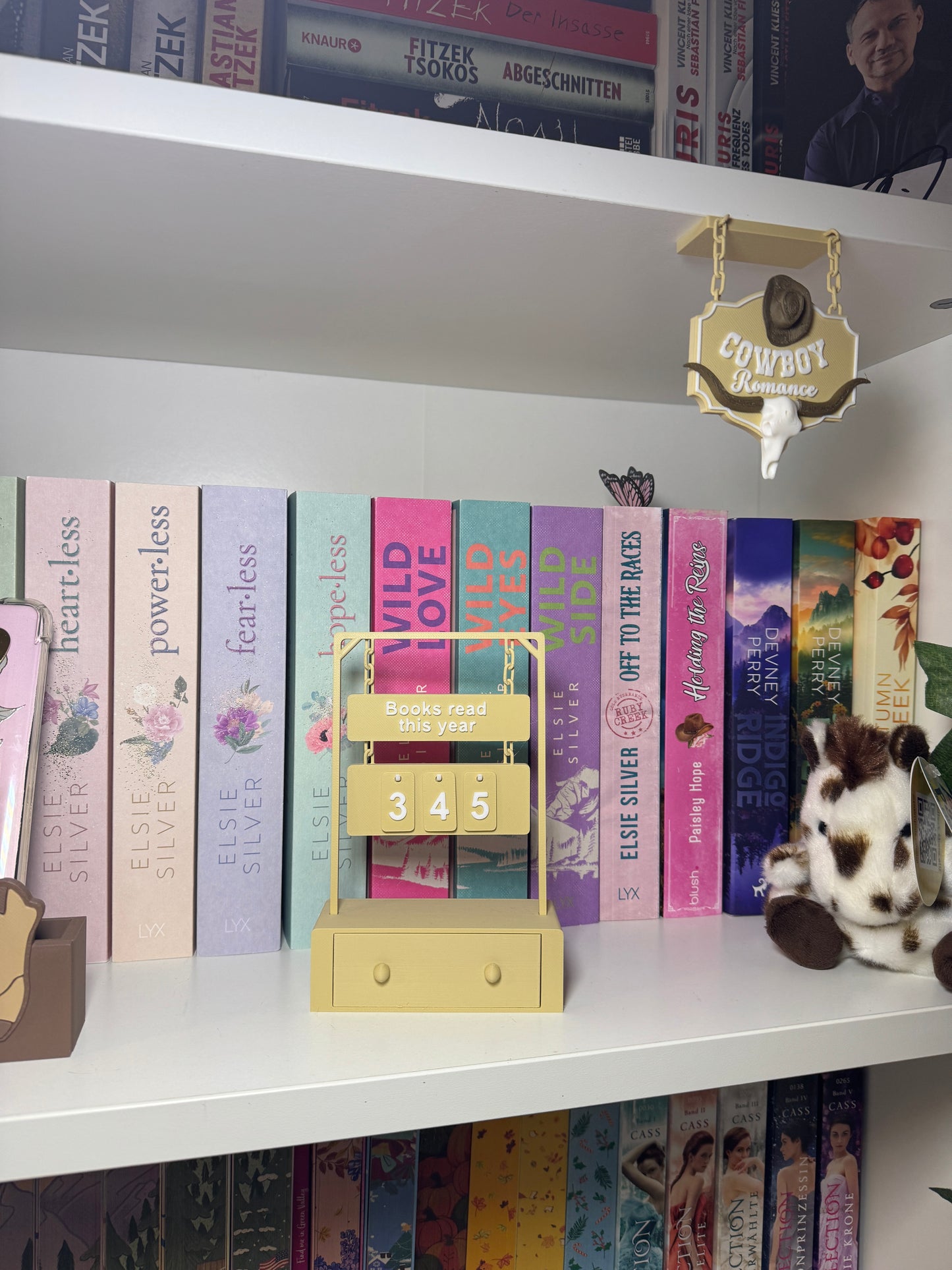 Buchzähler zur Aufhängung mit Zahlenspeicher (books read this year)